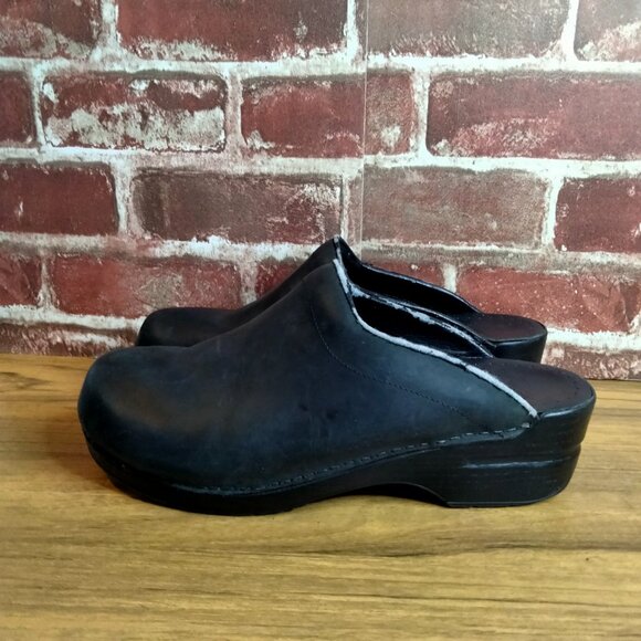 Dansko Clogs Womens Size 10.5 Sonja Black Box Traditional Leather EU 41 - Picture 5 of 9